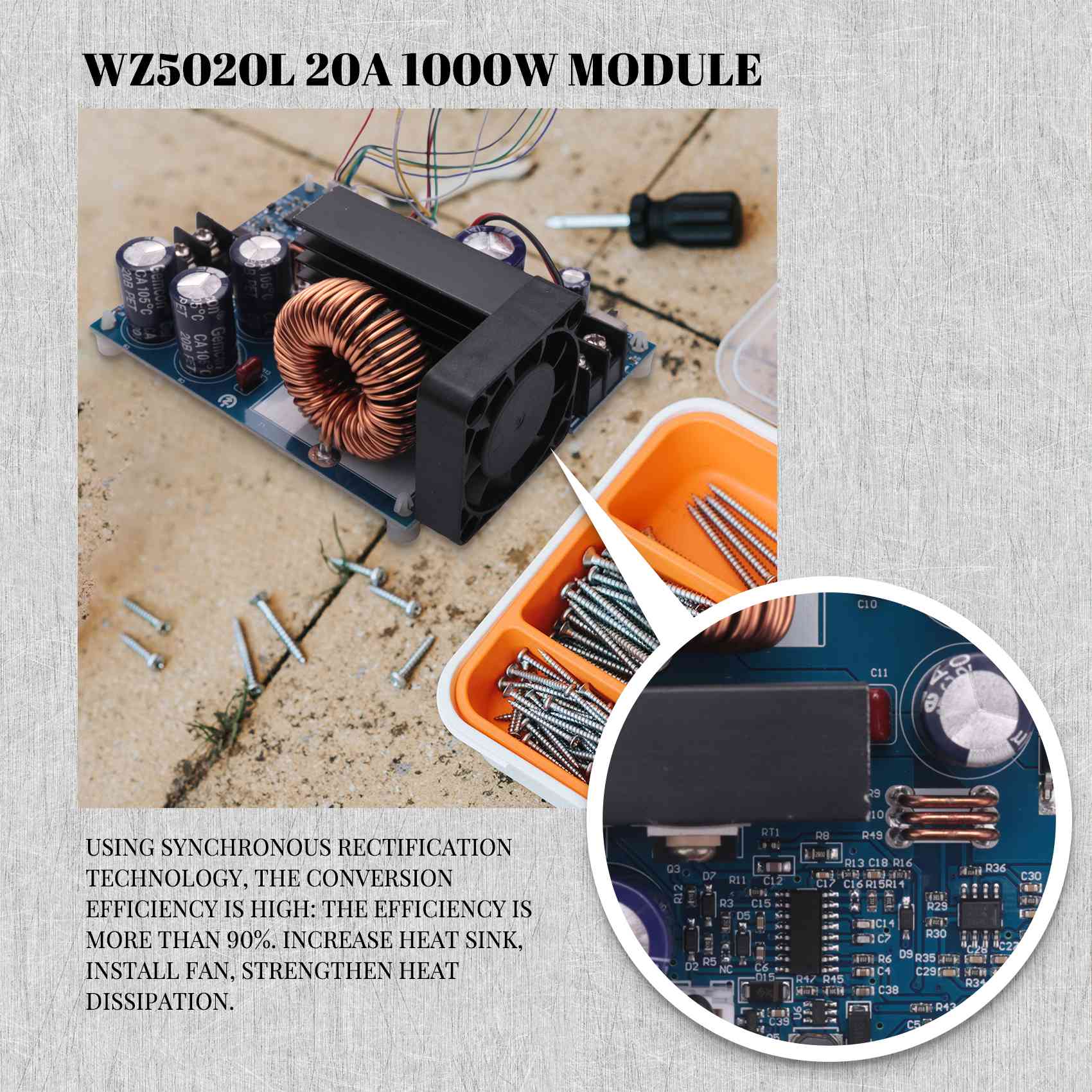 Persevering-WZ5020L 20A 1000W  - Step Down Dc Power Supply Module 1000W avaliação e preço